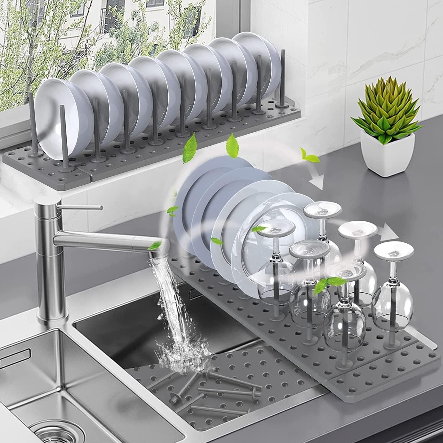 Drain Shelf Dish Drying Rack Kitchen Drawer Organizer
